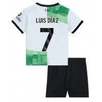 Dres Liverpool Luis Diaz #7 Gostujuci za djecu 2023-24 Kratak Rukav (+ kratke hlače)